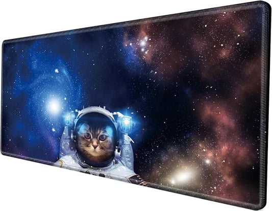 48x24 Mouse Pad Gaming Mousepad 48 Inch Desk Mat Giant Desk Pad Large Computer Mat XXXXL Space Cat Oversized Mouse Mat for Wireless Desktop Work