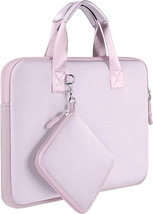 Hseok Laptop Sleeve 13.3-14 inch Case with Small Pouch, Neoprene Computer Bag Compatible with MacBook Neo/Pro 14 M5/M4/M3/M2/M1, Mac Air/Pro 13.3, XPS 14 and Most 13-14 inch Notebooks,Haze Purple