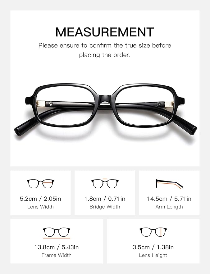 Slocyclub Square Blue Light Blocking Glasses for Women Men Vintage Rectangular Frame Eyeglasses Retro Small Square Glasses