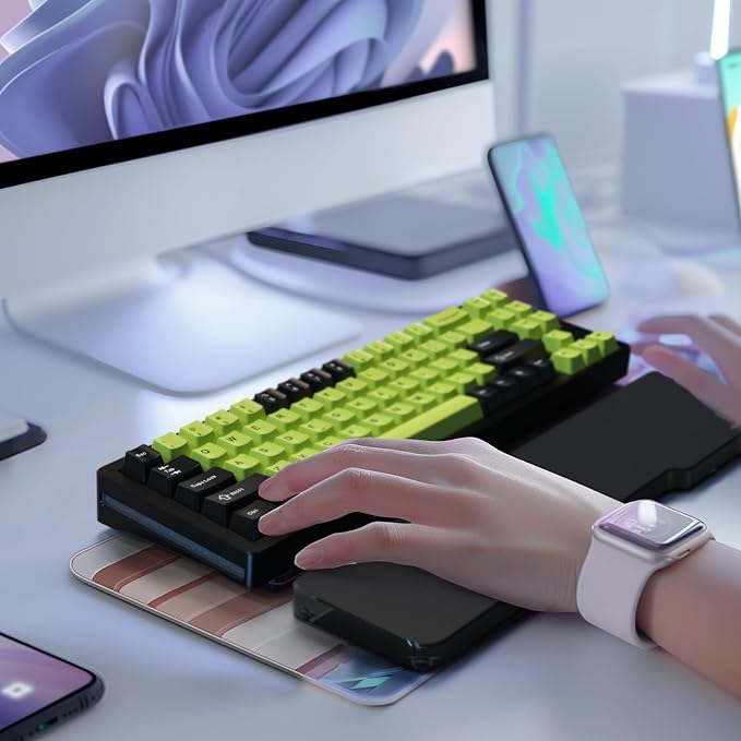 SELORSS Acrylic Keyboard Wrist Rest - Compact 60% Keyboard- Mechanical Keyboards Ergonomic Palm Rest for Computer Keyboard,Anti-Slip Base,Wrist Pad for Laptop,Office & Home-Easy Typing (Black)