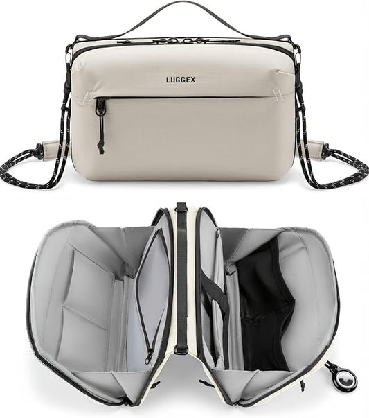 LUGGEX Tech Pouch, CBX01 Electronics Organizer Travel Case with Sling Strap, Water Resistant Travel Organizer Bag (CBX-Core) | Magnetic Clousure, Shoulder Strap, W-fold Design