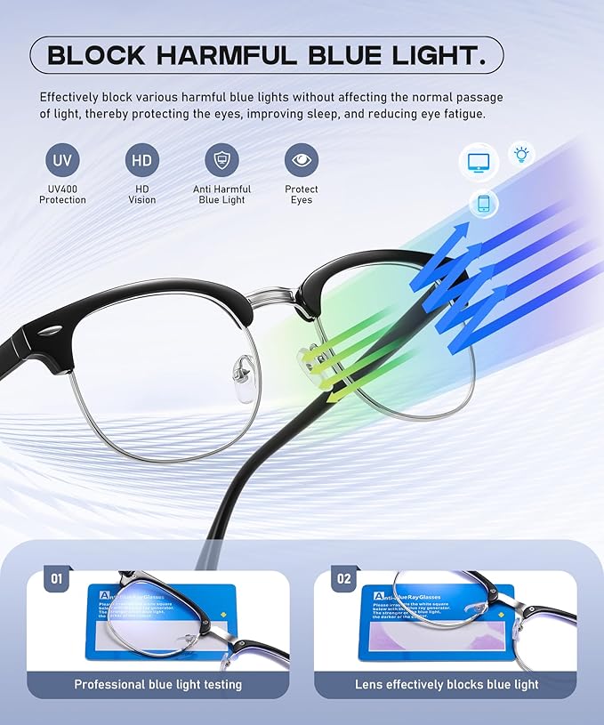 Perfectmiaoxuan Blue Light Blocking Glasses,Computer/Gaming/Screen Glasses for Women or Men，Anti Blue Light & UV
