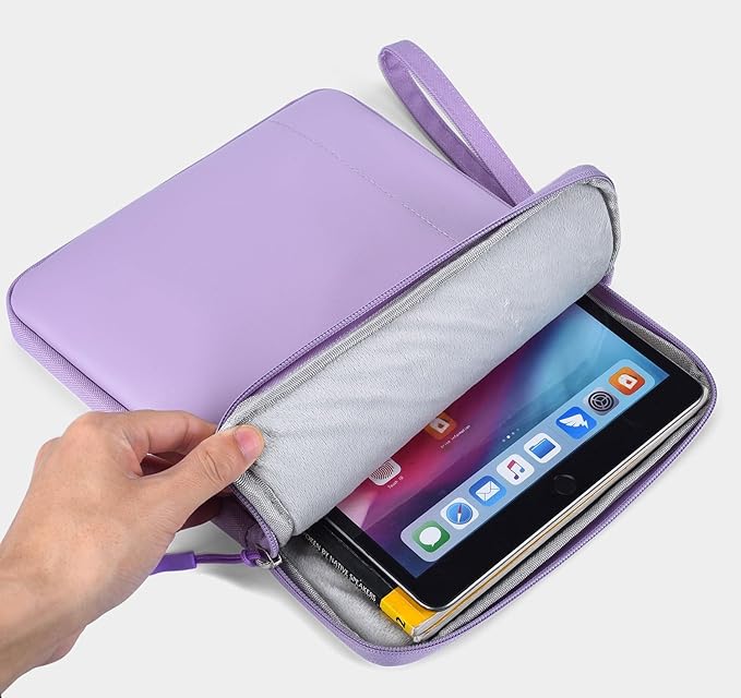 CAAORDKSO 12.9-13 inch Tablet Sleeve Case for 13 inch iPad Air M3 2025, 13 Inch New iPad Pro M4/Air M2 2024, iPad Pro 12.9 inch, Surface Laptop Go 12.4", Galaxy Tab S8+/S9+ 12.4, Waterproof Bag Purple