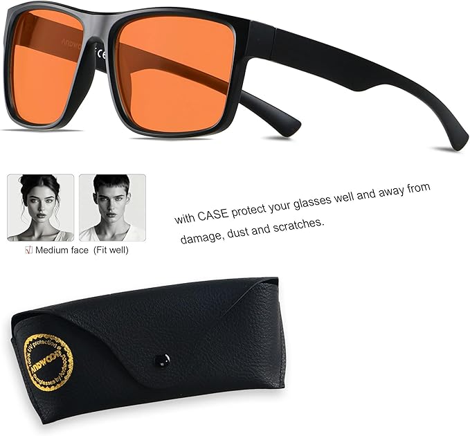 ANDWOOD Blue Light Blocking Glasses Men Women Computer TV Gaming AR Coatings Lens Improve Sleep Naturally Producing Melatonin