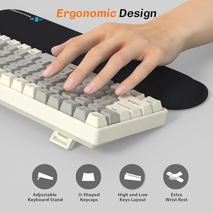 Wireless Mechanical Keyboard, 100-Key 96% Layout Gaming Keyboard with Wrist Rest, Hot-Swappable Silent Linear Switches, Tri-Mode BT/2.4G/USB-C, LED Backlit, 3000mAh Battery for Windows and Mac