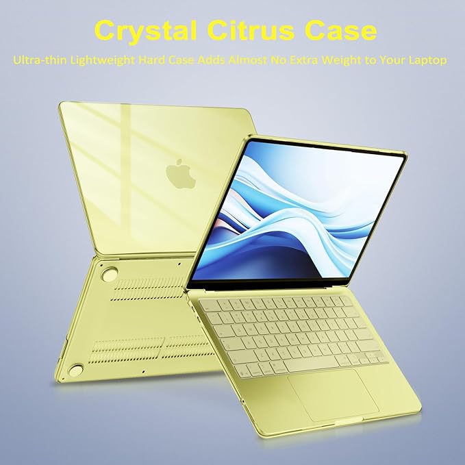 MOSISO Compatible with MacBook Neo Case 13 inch 2026 Release Model A3404 with A18 Pro Chip, Ultra-Thin Protective Crystal Hard Shell Case&Keyboard Cover&Screen Protector, Citrus