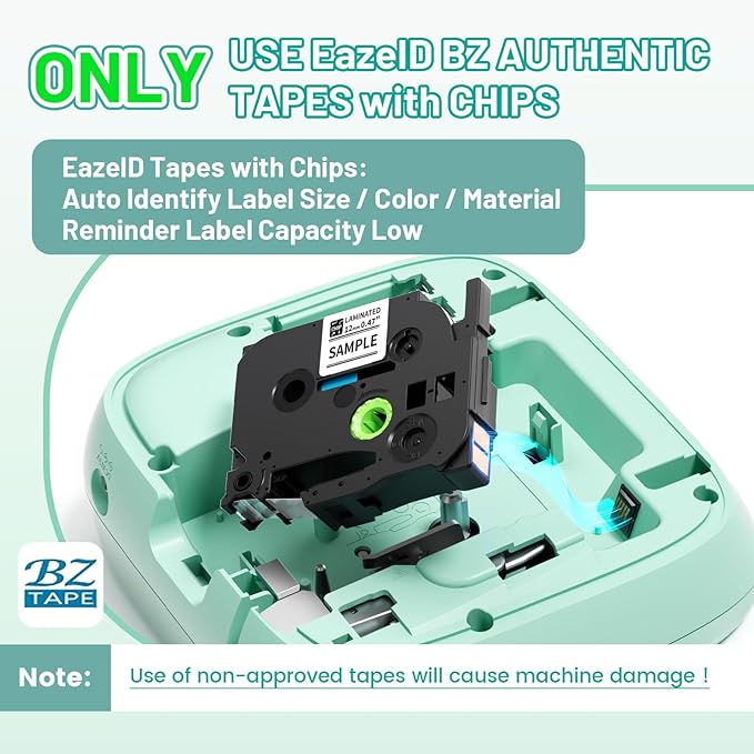 Label Maker Waterproof-Labels, Desktop Label Maker for Kids, D210S Handheld Labeler Machine with Tape-12mm 0.47 Laminated White, Multiple Symbols for Home Office School Kids Teachers Gifts