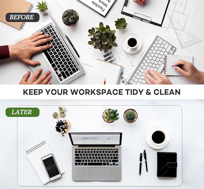 Clear Desk Pad Mat Blotter 14 x 24 Inches Transparent PVC Writing Desk Mat for Desktop and Small Tables