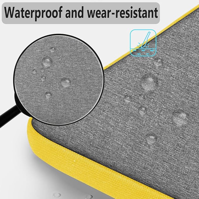 Hseok Laptop Shoulder Bag 13-14 inch Shockproof Water-Resistant HandBag with Small Case Compatible with MacBook Pro/Neo 14" M5/M4/M3/M2/M1, Mac Air/Pro 13.3", XPS 13/14, Most 13"-14" PC,Gray-yellow