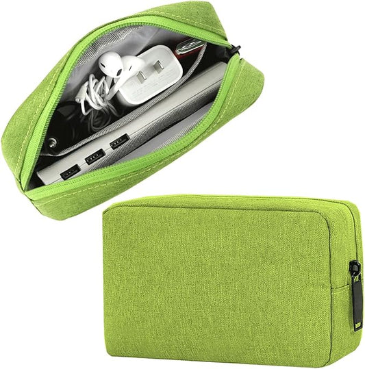 Electronic Organizer Travel Cable Accessories Case, Electronic Organizer Bag, Electronic Accessories Organizer Pouch for Cable, Cord, Charger, Phone, Power Bank, Earphone (Small-Green)