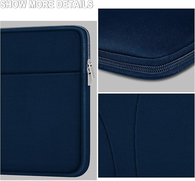 Laptop Sleeve 14 inch, Slim Traveling Laptop Case Cover with Zippered Pocket, Shockproof Protective Carrying Briefcase Computer Bag for 14" MacBook Air/Pro, HP, Dell, Lenovo, Acer, Deep Blue