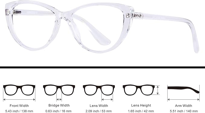 ANDWOOD Blue Light Blocking Glasses Women Bluelight Blocker Computer Cateye Clear Cat Eye Eyeglasses Frame AR003