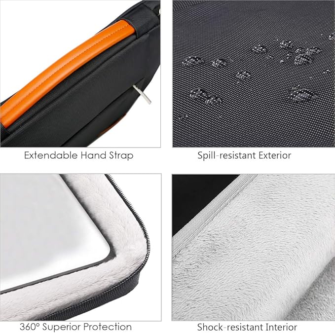Lacdo 360° Protective Tablet Sleeve Case for 13 inch New iPad Air M4 M3 M2 2026-2024, 13-inch iPad Pro M5 M4 2025-2024, 12.9 inch iPad Pro 6 5 4 3, iPad Pro Air 13 inch Sleeve, Tablet Case Bag, Black