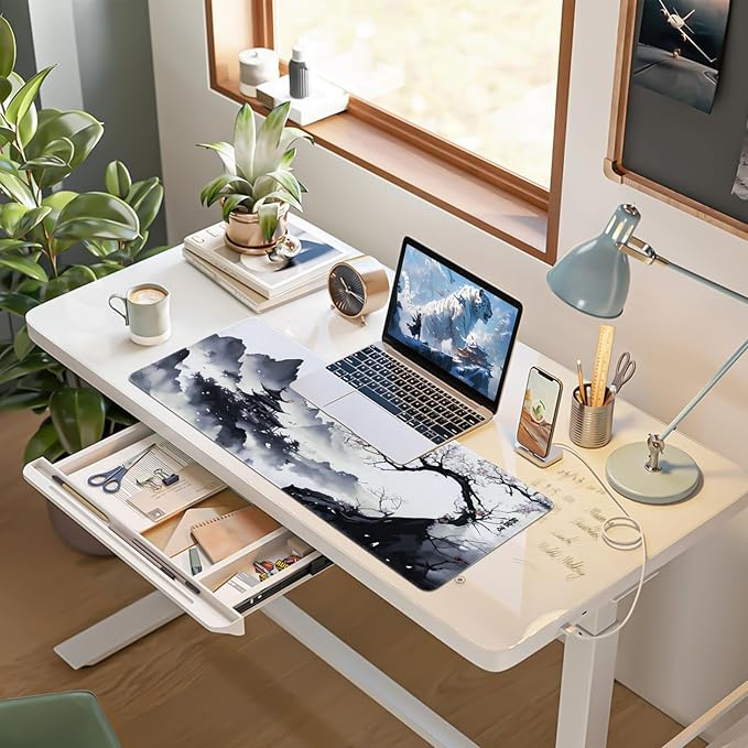 Large Mouse Pad, Japanese Desk Mat with Stitched Edges, XL Anime Gaming Mouse Pad, Non-Slip Long Mousepad for Desk Office Home, 31.5”x11.8”