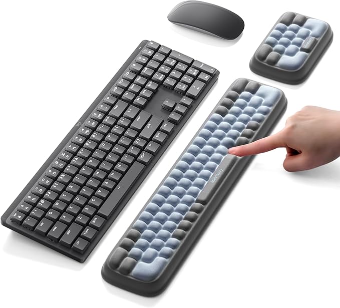 Meatanty Keyboard Wrist Rest and Mouse Rest Set, Ergonomic Computer Wrist Pad, Memory Foam Typing Support for Desk, Hand Palm Arm Rest Office Gaming Accessories, Carpal Tunnel Pain Relief Cushion