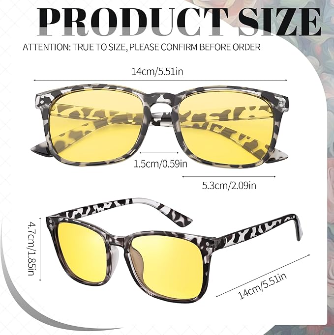 Polarized Sunglasses for Women Men, Night Driving Glasses Anti Glare Yellow Lens UV 400 for Day Night Use