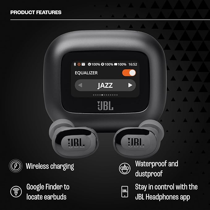 JBL Live Buds 3 - True Wireless Noise-Cancelling Bud-Type Earbuds, 40Hrs Total Playback, Wireless Charging, 6 Mics for Perfect Calls, Multi-Point Connection, IP55 Waterproof and dustproof (Silver)