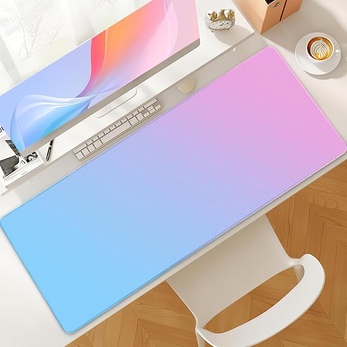 Bloss Pink Desk Mat, Non-Slip Desk Pad Mat, Large Mouse Pad for Keyboard and Mouse, Mousepad with Stitched Edges, Keyboard Pad for Gamer, Office(35.4×15.7 Inches)