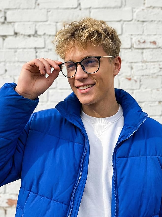 VISOONE Light Weight Slip Resistant Blue Light Blocking Computer Glasses with Anti Glare UV400 for Man Women GAEL