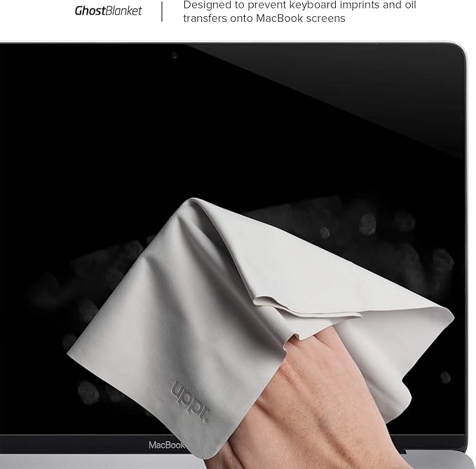 UPPERCASE GhostBlanket Screen Keyboard Imprint Protection Microfiber Liner and Cleaning Cloth 13" Compatible with MacBook Pro 13"/14", MacBook Air 13"/15", MacBook Neo 13"