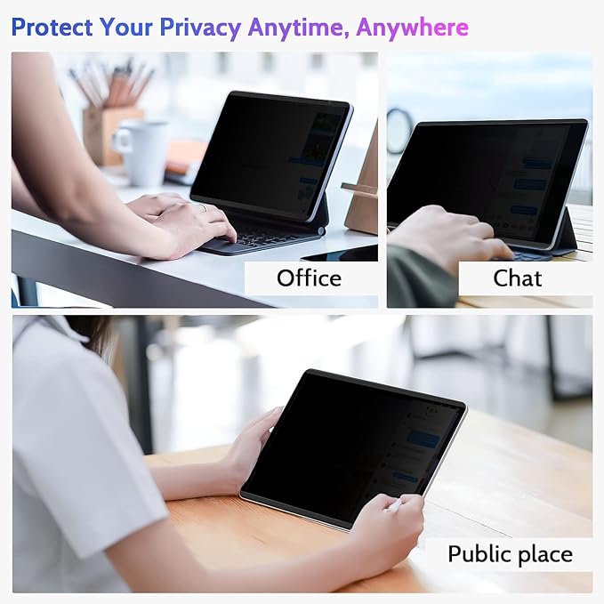 Peslv Magnetic Privacy Screen Protector for iPad 10th 2022 10.9" & iPad 11th A16 2025 11", Removable Anti Blue Light Glare Spy Private Filter, High Sensitive Bubble-Free Black Security Screen