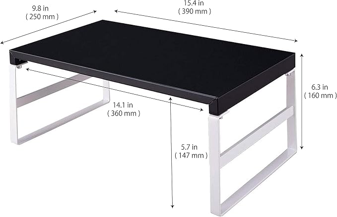 LIHIT LAB Desktop Stand, 9.8 x 15.4 x 6.3 inches, White (A7331-0)