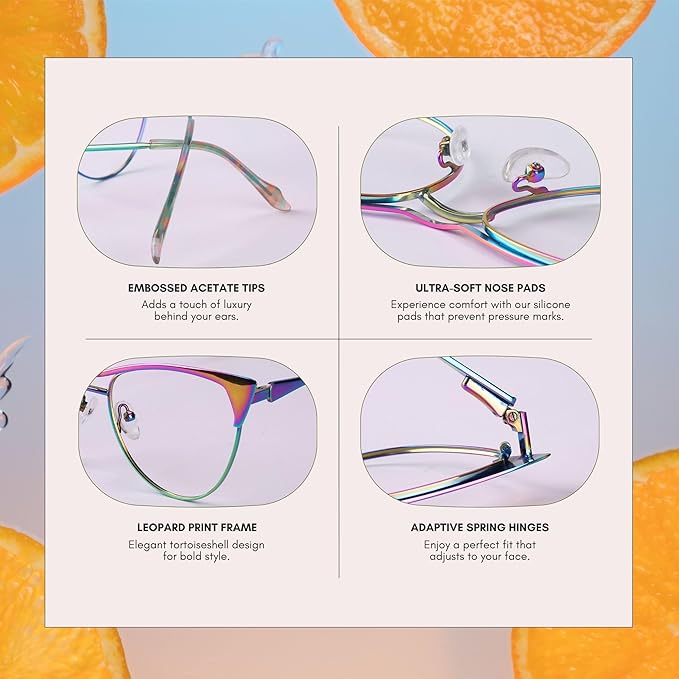 Blue Blockers Glasses for Women, Bluelight Glasses with Cat Eye Frame for Style, Comfort, Eye Strain Relief (Cat Eye, Green)