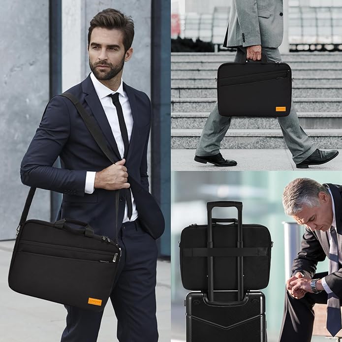bagasin 15 15.6 16 17 17.3 inch Laptop Computer PC Shoulder Bag Carrying Case, Water-Repellent Briefcase