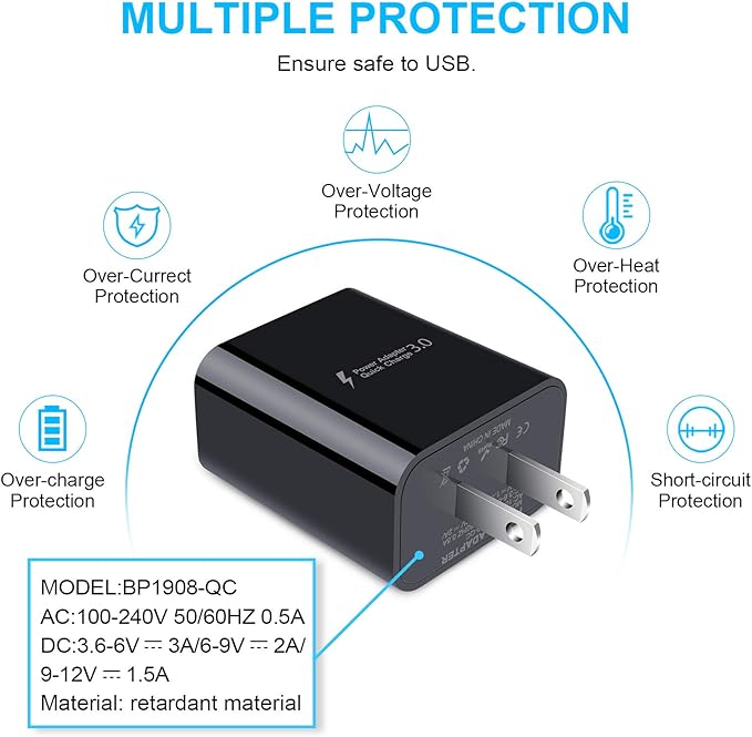 Adaptive Fast Charger for Samsung Galaxy S26 S25 Ultra S25 FE S24 S23 S22 S22+ S22 Ultra S21 S20 FE S10 A16 A15 A56 A36 A21 A51 A11 Note 20, 18W Quick Charge Wall Charger Type C Fast Charging Cable