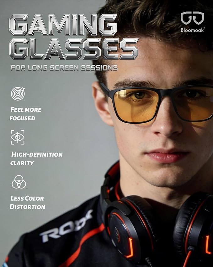 Bloomoak 100% Red Lens Blue Green Light Blocking Glasses- Dual AR Coatings Sleep Glasses Before Bed - Anti Glare, Fatigue