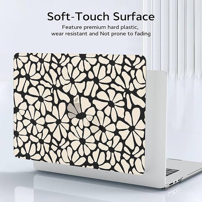 B BELK Compatible with MacBook Air 13 inch Case M5 2026 2025 2024-2022 M4 M3 M2 A3449 A3240 A3113 A2681, Plastic Hard Shell+Keyboard Cover+Screen Protector for MacBook Air 13.6 inch Case, Cute Flower