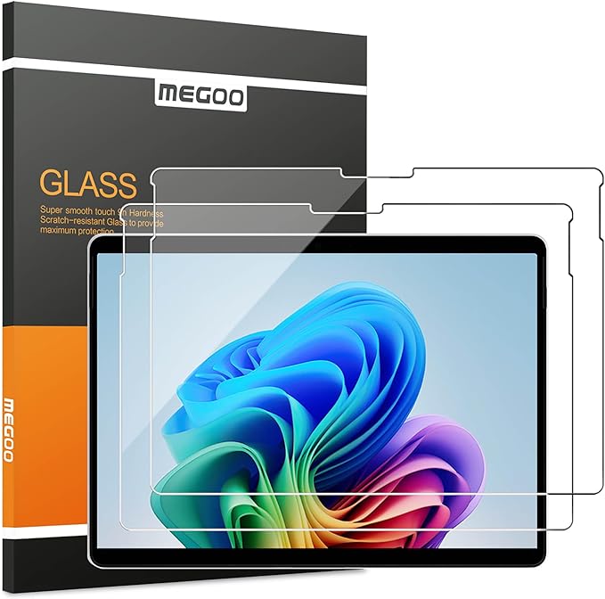 Megoo Screen Protector for Microsoft Surface Pro 11/10 (2024) - Also Fits Surface Pro 9, Pro 8, and Pro X (13 inch) - Tempered Glass/High Sensitivity/Support Surface Pen/Smooth Touch, 2 Pack