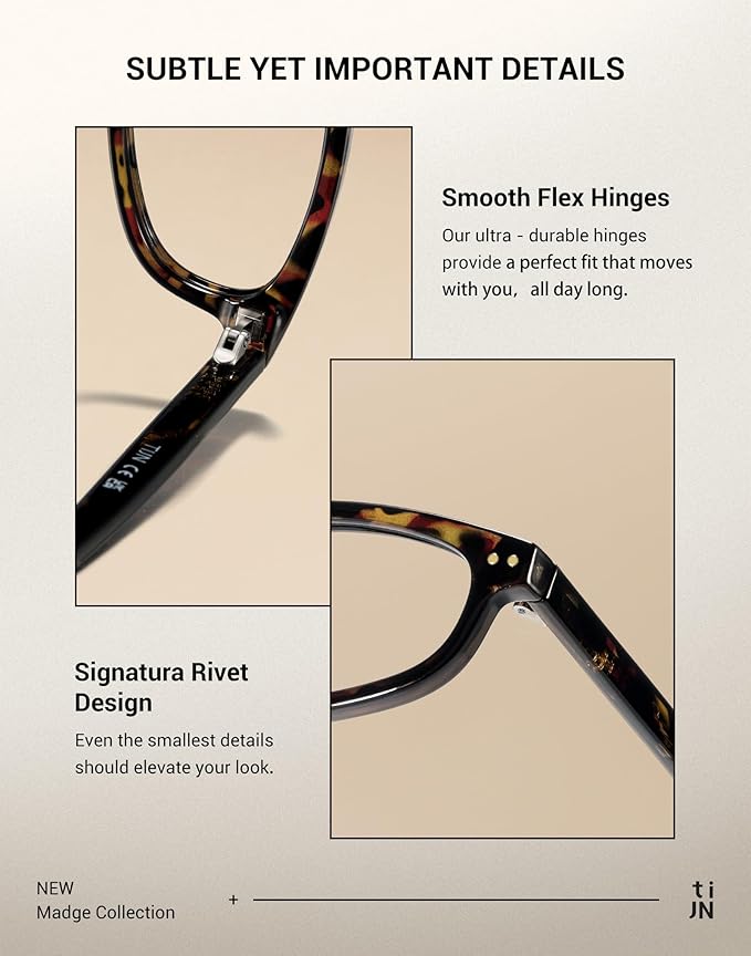 TIJN Blue Light Blocking Glasses Women Men Retro Cat Eye Square Oval Anti Glare Screen Computer Gaming Daily Eyeglasses TR90