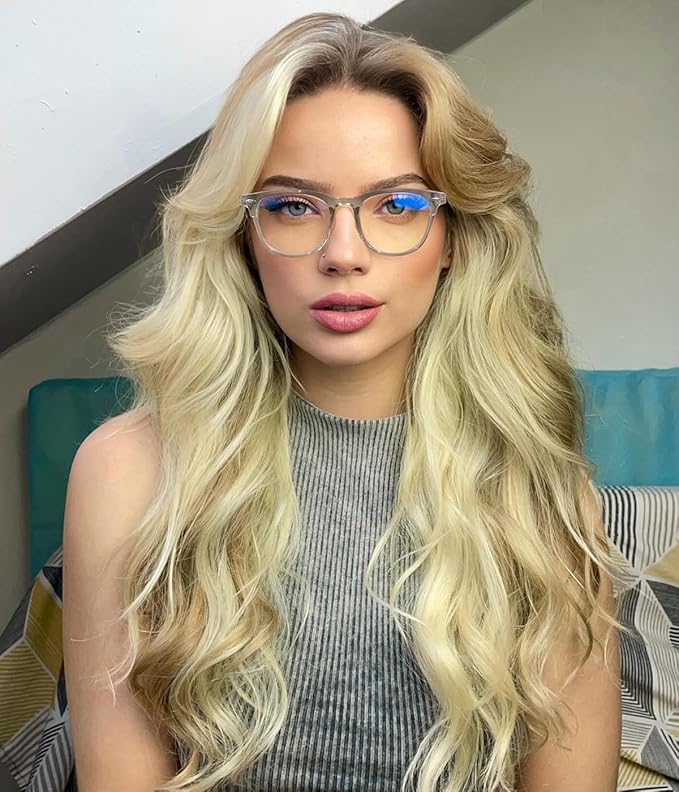 GFUIARA Blue Light Blocking Glasses for Women Men,Fashion Square Blue Blockers Glasses,Computer/TV/Phones/Gaming Glasses