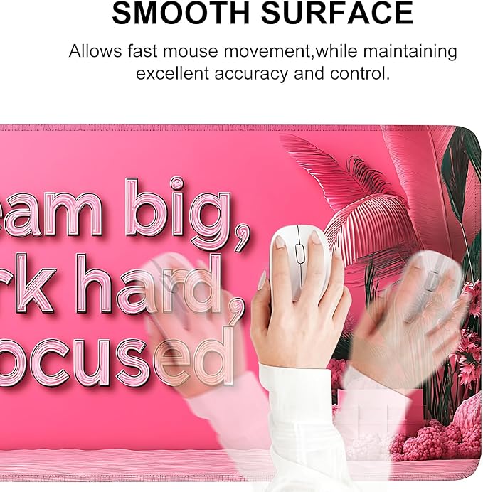 Mouse Pad, Large Anti-Slip with Stitched Edges Desk Mat Desktop Laptop Computer Desk Keyboard Mat,Table Protector Blotter Mat (Work Hard, 35.4" x 15.7")