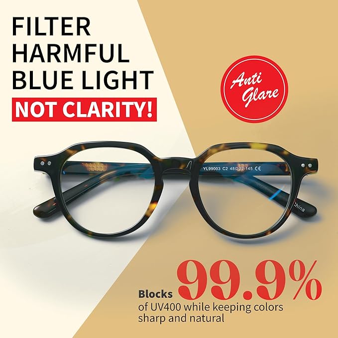Xenvue Blue Light Blocking Glasses for Men – Premium + Stylish Computer and Screen Eyewear, Reduce Eye Strain