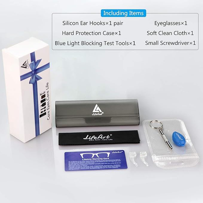 LifeArt Round Blue Light Blocking Glasses, Computer Glasses, Gaming Glasses, TV Glasses for Women Men (Floral, 4.50 Magnification)