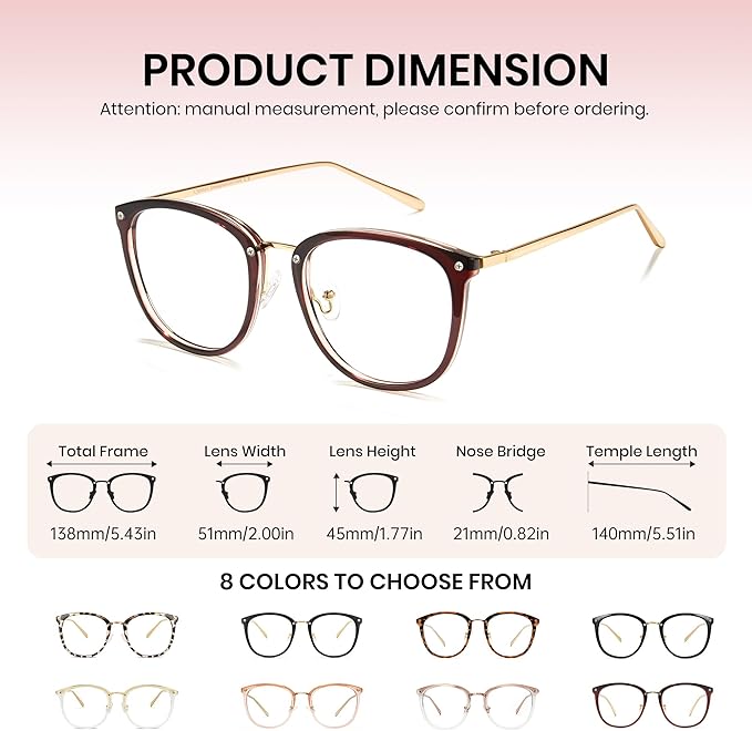 Cyxus Blue Light Glasses for Woman, Stylish Cat Eye Blue Light Blocking Computer Glasses for Working, Laptop and Screen Use