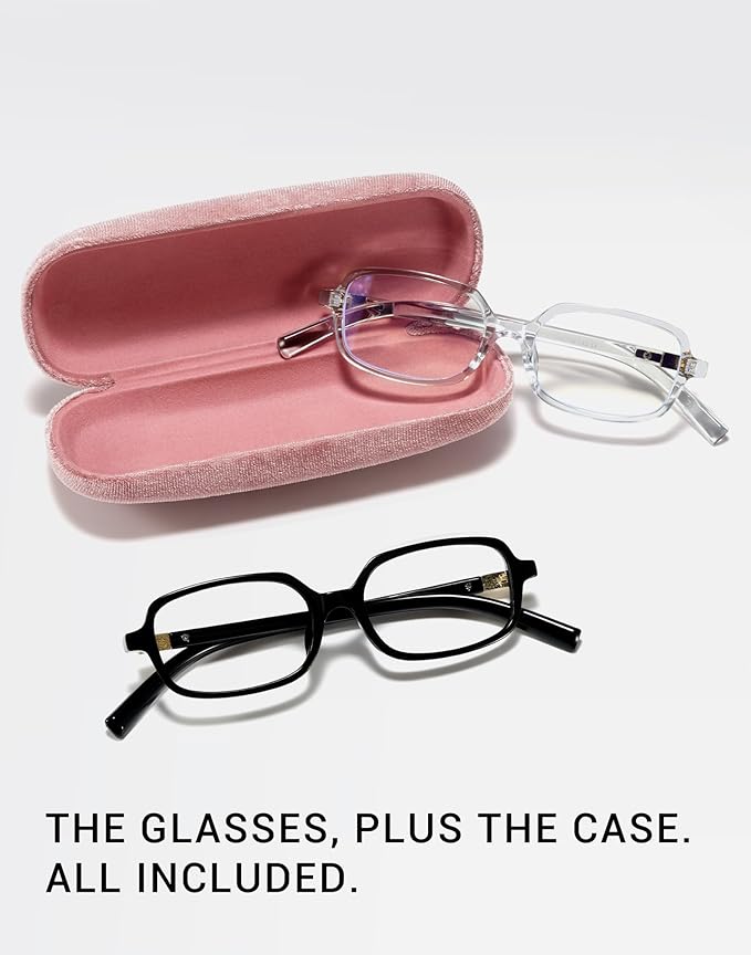 Slocyclub Square Blue Light Blocking Glasses for Women Men Vintage Rectangular Frame Eyeglasses Retro Small Square Glasses
