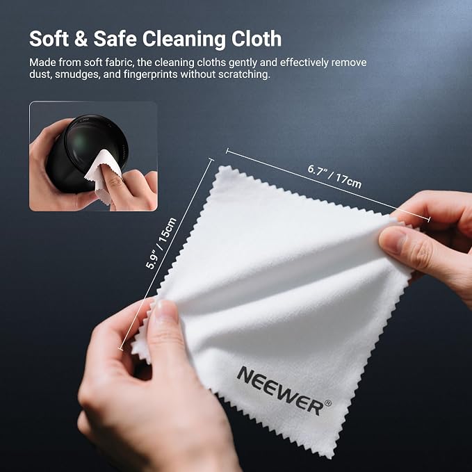 NEEWER 2 in 1 Camera Lens Cleaning Accessories Kit for Electronics, Phones, Tablets, Laptops, 1x Double Head Lens Brush Pen + 1x Cleaning Cloth, HM-51 - Image 2
