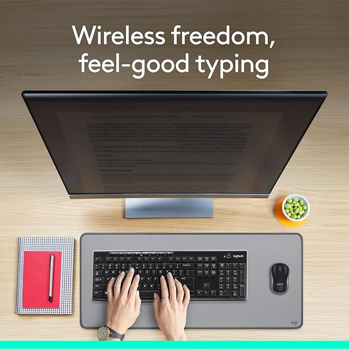 Logitech MK270 Wireless Keyboard and Mouse Combo for Windows,2.4 GHz,8 Multimedia Keys,PC,Laptop,Wireless Keyboard Compact Mouse Combo - Black,(Pack of 4)