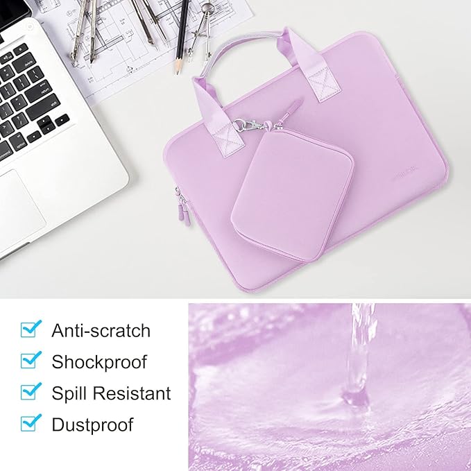 Hseok Laptop Sleeve 13.3-14 inch Case with Small Pouch, Neoprene Computer Bag Compatible with MacBook Neo/Pro 14 M5/M4/M3/M2/M1, Mac Air/Pro 13.3, XPS 14 and Most 13-14 inch Notebooks,L02P01