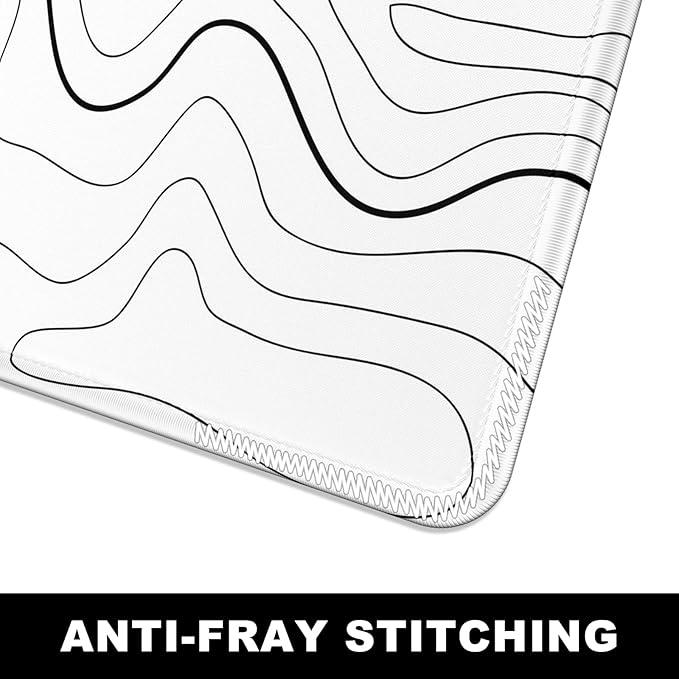 BOSOBO Large Desk Pad, XXL Gaming Mouse Mat, Desktop Cover 35.5 x 15.7 Inches, Abstract Lines