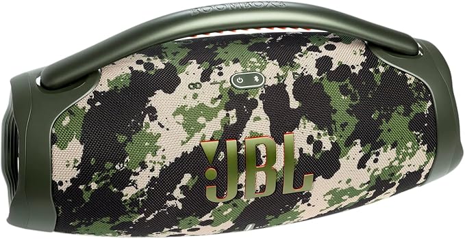 JBL Boombox 3 - Portable Bluetooth Speaker, Powerful Sound and Monstrous bass, IPX7 Waterproof, 24 Hours of Playtime, powerbank, PartyBoost for Speaker Pairing, eco-Friendly Packaging (Squad)