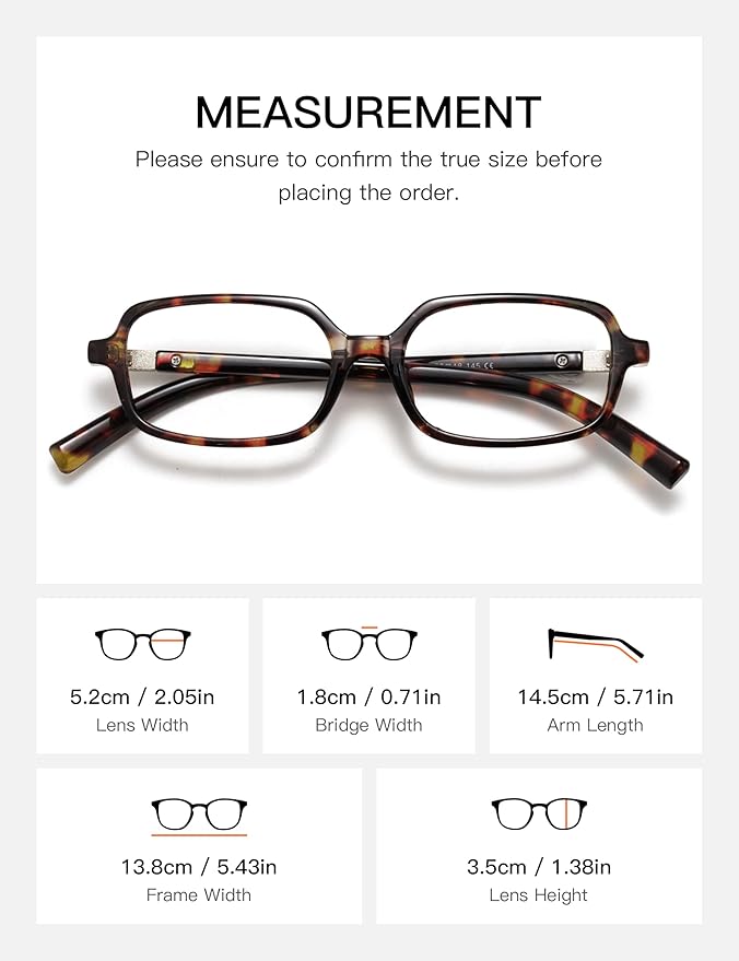 Slocyclub Square Blue Light Blocking Glasses for Women Men Vintage Rectangular Frame Eyeglasses Retro Small Square Glasses