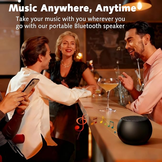 Portable Mini Bluetooth Speaker, Small Wireless Speaker Bluetooth 5.3 with Stereo Sound, Deep Bass, TWS Pairing, IP7 Waterproof, 8 Hours of Playtime, for Home/Outdoor/Party/Travel/Gift Ideas