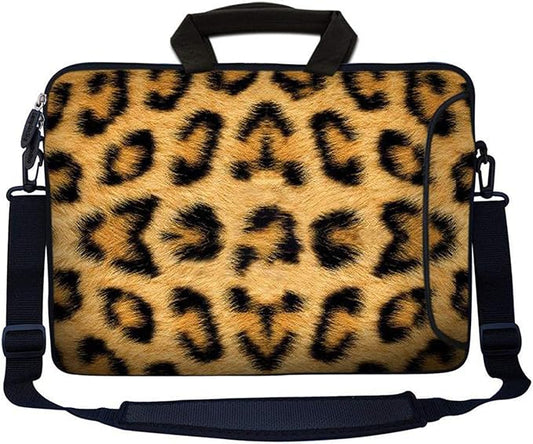 Laptop Skin Shop 15.6 inch Laptop Sleeve Bag Notebook with Extra Side Pocket, Soft Carrying Handle & Removable Shoulder Strap for 14" 15" 15.4" 15.6" Apple MacBook Air, GW, Acer, Aspire Asus, Dell,