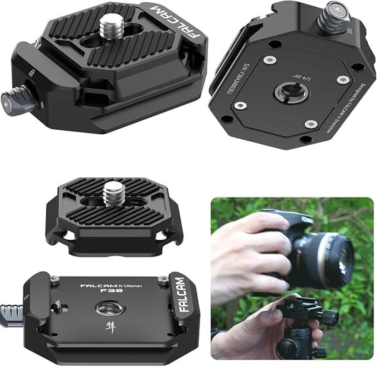 ULANZI F38 Camera Quick Release Plate w 1/4" to 3/8" Screw Thread, Quick Release System QR Plate Camera Tripod Mount Adapter for Sony Canon Monopod DSLR Stabilizer Slider DJI Switch Between Stablizer by ulanzi