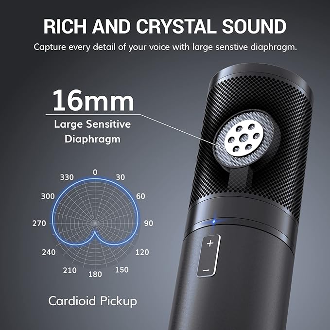 TONOR USB Podcast Microphone, Gaming PC Studio Streaming Mic Kit for Gamer, Recording Condenser Equipment Cardioid Microfono for Singing, YouTube, 200 cm/78inch Cable, with Adjustable Arm Stand, Q9