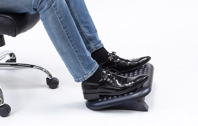 Mount-It! Under Desk Footrest Adjustable Foot Rest Under Desk with 3 Tilt Settings Up to 30°, Large Non Slip Ergonomic Office Foot Rest with Textured Massage Surface, Foot Stool for Home or Office